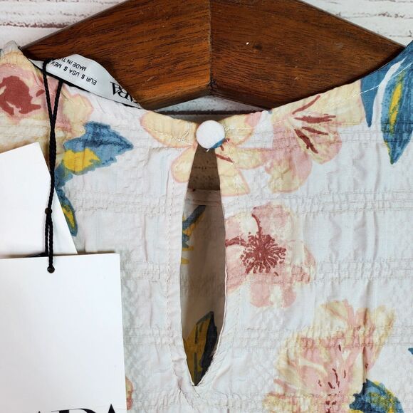 Zara The Sharon Multicolored Floral Print Textured Tiered Babydoll Dress Sm NWT - Picture 7 of 8